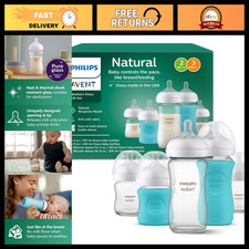 Natural Glass Baby Bottle Set with Response Nipple - Perfect Baby Shower Gift