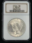 ⭐️ 1923 Peace Silver Dollar $1  - NGC MS64 Nice Luster  90% Silver