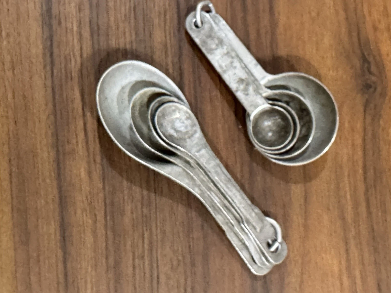 Vintage Metal Measuring Spoons Lot of 2 Sets Primitive Farmhouse Decor