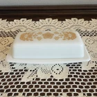 Vintage Pyrex Butterfly Gold Butter Dish with Lid 72-B Milk Glass EXCELLENT