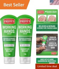 Moisturizing Hypoallergenic Hand Cream for Cracked Hands - 3 oz Tube, 2 Pack