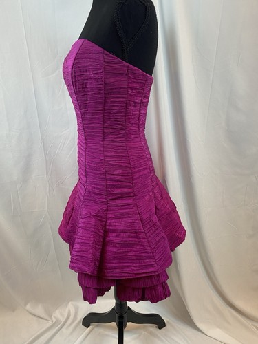 Vintage Jessica McClintock 90’s Y2K Magenta Strapless Mini Dress Women’s Size 6 - Picture 6 of 15