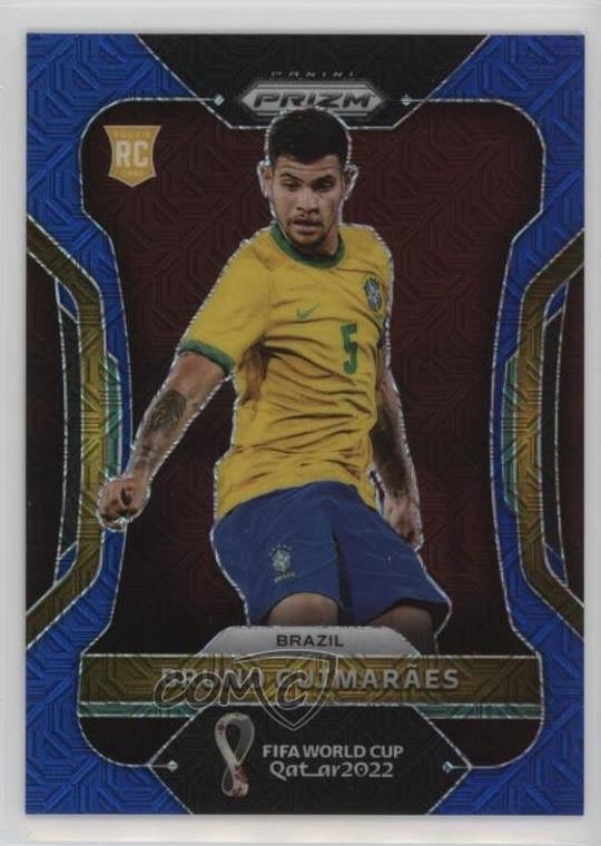 2022 Panini Prizm World Cup Qatar Blue Mojo 68/75 Bruno Guimaraes Rookie RC 14tf