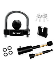 RETRUE Keyed Alike Trailer Hitch Lock Set Anti Theft Lock Kit Black Weather