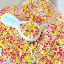 FAKE Lemon Grapefruit Citrus Theme Polymer Clay Sprinkle Mix NOT EDIBLE D13-09