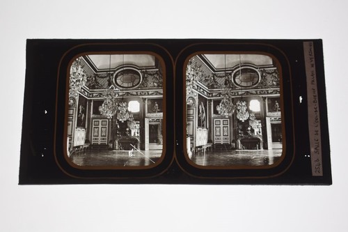 Versailles Interior France c1860s Gilt Bordered Glass Stereoview