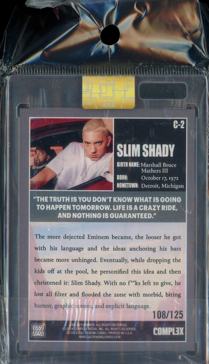 Gas Trading Cards X Complex Slim Shady Eminem Card Orange