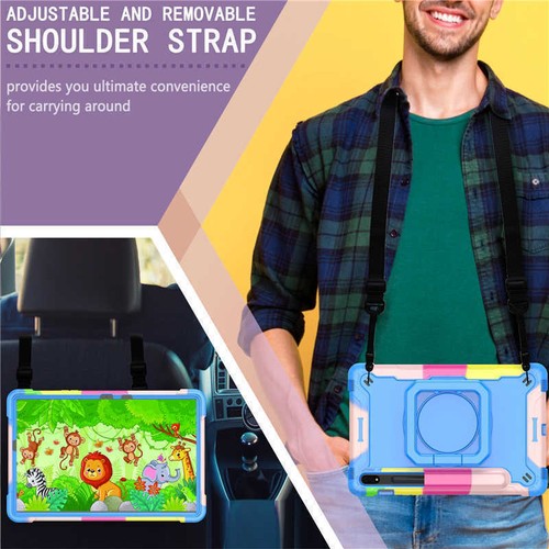 For Samsung Galaxy Tab S8 S9 S10+ Tablet Case Kids Shockproof Rotate Stand Cover - Picture 83 of 93