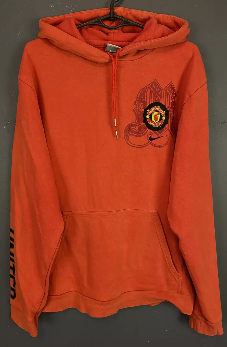 MENS FC MANCHESTER UNITED HOODIE HOODED FOOTBALL SOCCER JERSEY SIZE M |