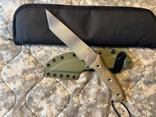 BUSSE COMBAT MO FORCE ONE (MFO) SR101 & GREEN CANVAS MICARTA HANDLES