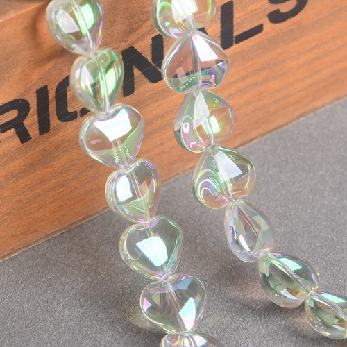 10pcs 14mm Heart Colorful Crystal Glass Loose Beads For Jewelry Making DIY Lot - Picture 11 of 16