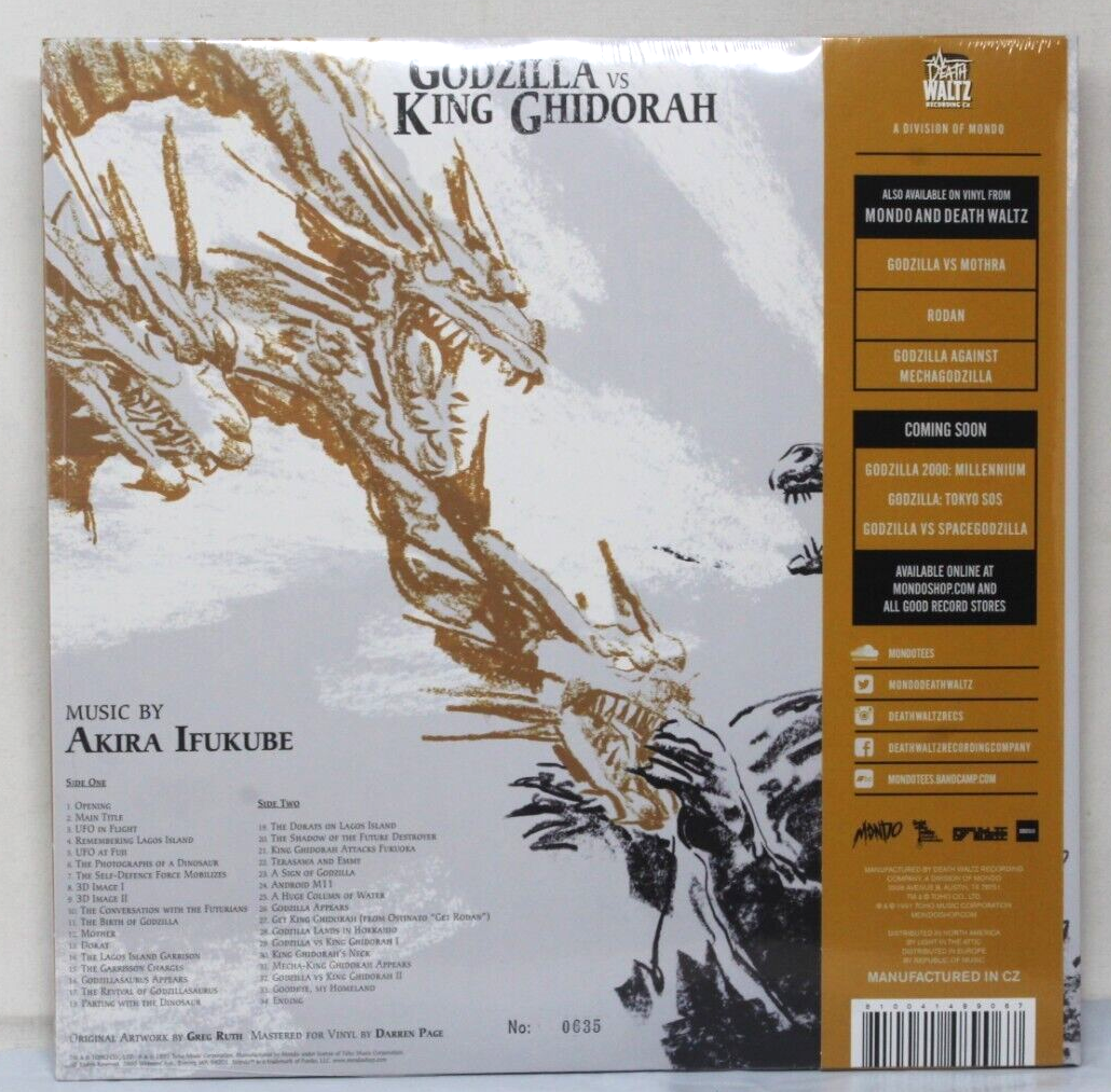300枚限定盤 Lord Aaqil  Folks Godzilla Vs King Ghidorah OST Golden Three Head Vinyl