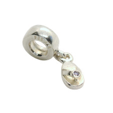 Genuine Pandora 790428CZR Sterling Silver Dangle Flip Flop Shoe Charm