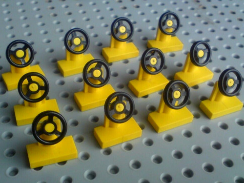 Lego Fliese 1x2 mit Lenkrad [3829c01] gelb x12