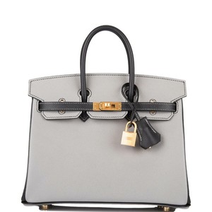 Details About Hermes Hss Bi Color Black Gris Mouette Epsom Birkin 25cm Brushed Gold Hardware