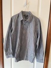 NWT PAUL JONES Men Size L Blue Collared Casual Shirt