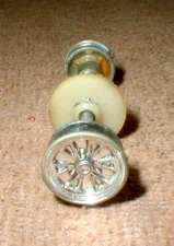 1 Pr Strombecker Slot Car Large Chrome Wire Wheels + Crown on Axle Original used