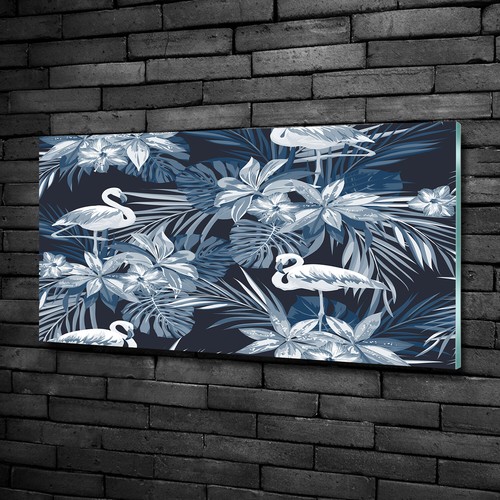Tableaux sur verre Eau fleur art blanc bleu Tableaux sur verre Eau fleur art blanc bleu