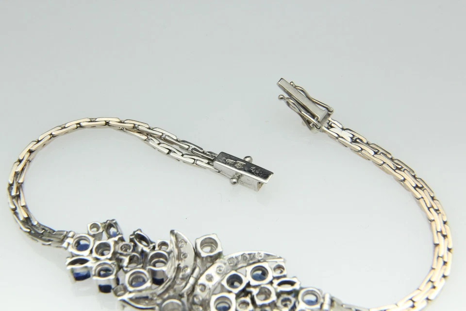 Traumhaftes Armband 14 Karat Weißgold mit 26 Brillanten und 16 Saphire,16.10 G - Bild 3 von 4