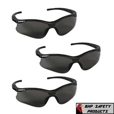 (3 PAIR) KLEENGUARD NEMESIS SMALL SAFETY GLASSES BLACK FRAME W/SMOKE LENS 38476