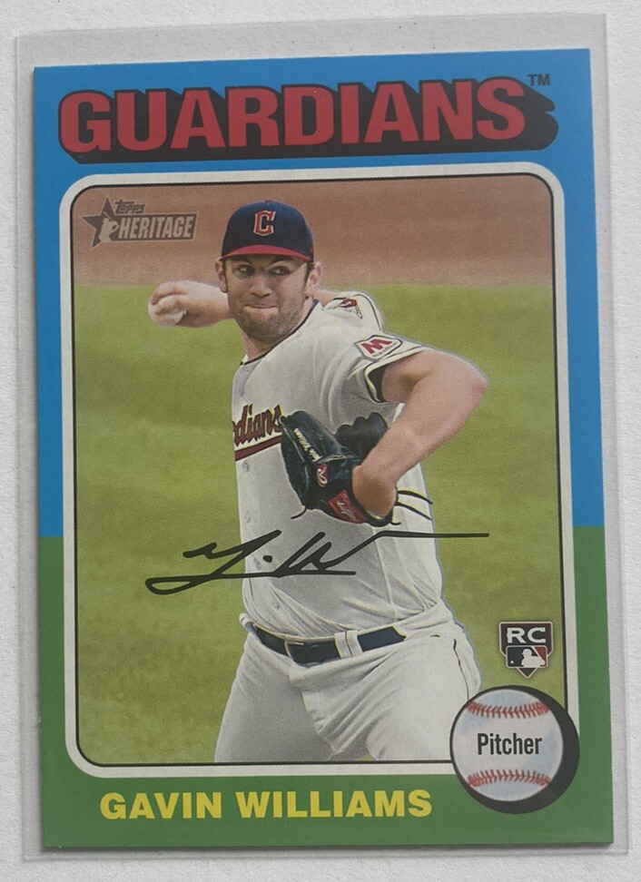Gavin Williams 2024 Topps Heritage #489 Image Variation RC Guardians