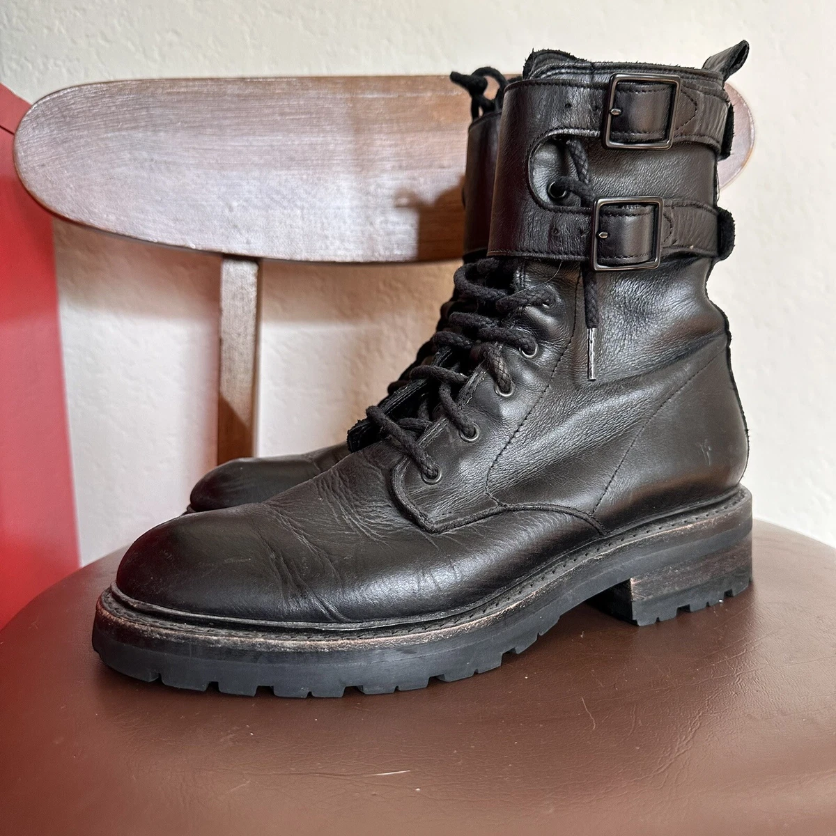 Frye combat cheap boots sale