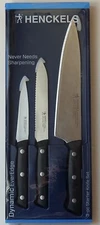  HENCKELS DYNAMIC EVER EDGE NEVER NEEDS SHARPENING 3 PC. STARTER KNIFE SET NEW 
