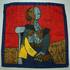 Rare VTG PICASSO Abstract All Over Scarf Bandana Handkerchief 80