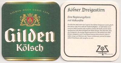 Gilden Kölsch - Bierdeckel ''Gilden im Zims: Kölner Dreigestirn''