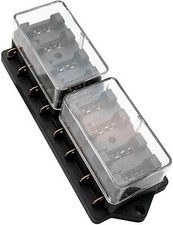 8-WAY ATC AUTO FUSE HOLDER BOX 8 IN 8 OUT POWER DISTRIBUTION PANEL WITH FUSES