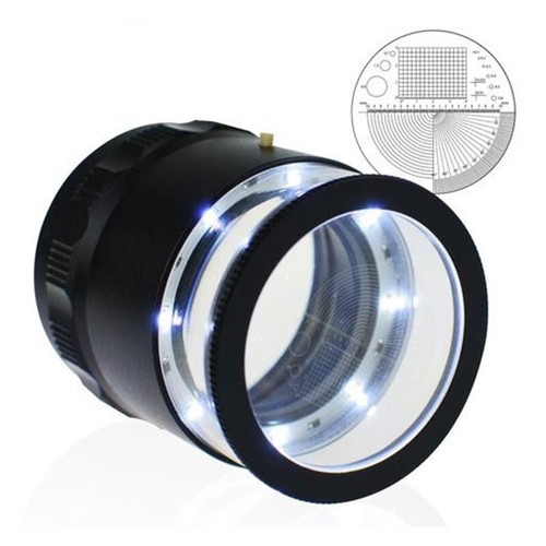 CLMG-7173-ED Magnifier LED HD Scale Loupe 10X Magnification with 8 LED Light - Picture 4 of 6
