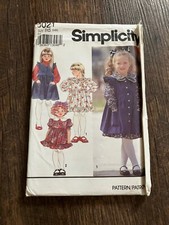 SIMPLICITY PATTERN- 8021- Child's Dress  Pinafore- size 5-6x- UNCUT