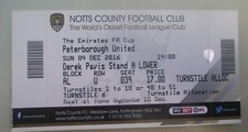 2016-17 Notts County v Peterborough United  - League Two- Ticket Stub