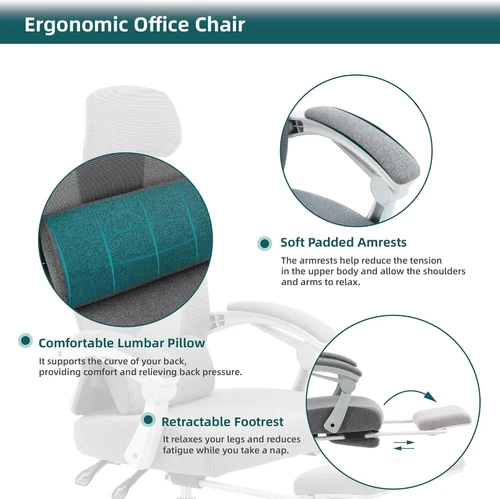 Ergonomic Mesh Office Chair w/ 3D Armrests,High Back, Wheels Office Ergo 3D - Bild 13 von 18