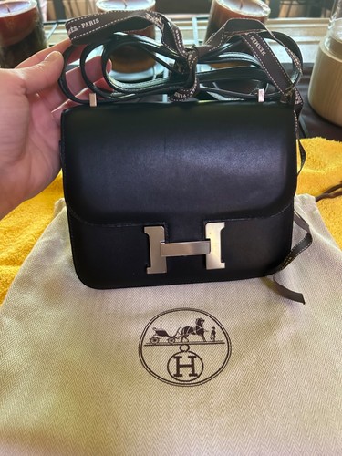 HERMES Evercalf Constance 18 Black, Not Box Leather, PHW Handbag - Picture 13 of 14