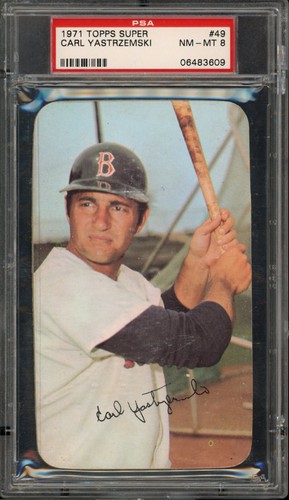 1971 Topps Super Baseball #49 Carl Yastrzemski PSA 8