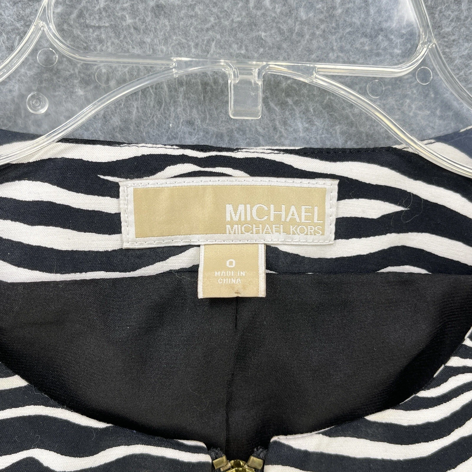 Abito da donna Michael Kors guaina Zise 0 stampa zebra abito aderente con cerniera