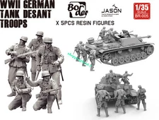 Border BR-005 1/35 WWII GERMAN TANK DESANT TROOPS X 5PCS RESIN FIGURES