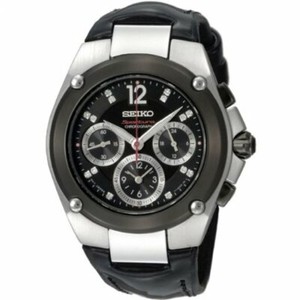 seiko sportura chronograph leather strap