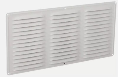 Air Vent 16 In. x 8 In. White Aluminum Under Eave Vent with Screen 84211