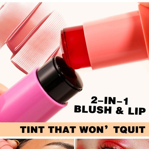 Milk Jelly Blush, Makeup Lip Tint, Milk Cooling Water Jelly Tint Stick Cosmetic - Picture 6 of 17
