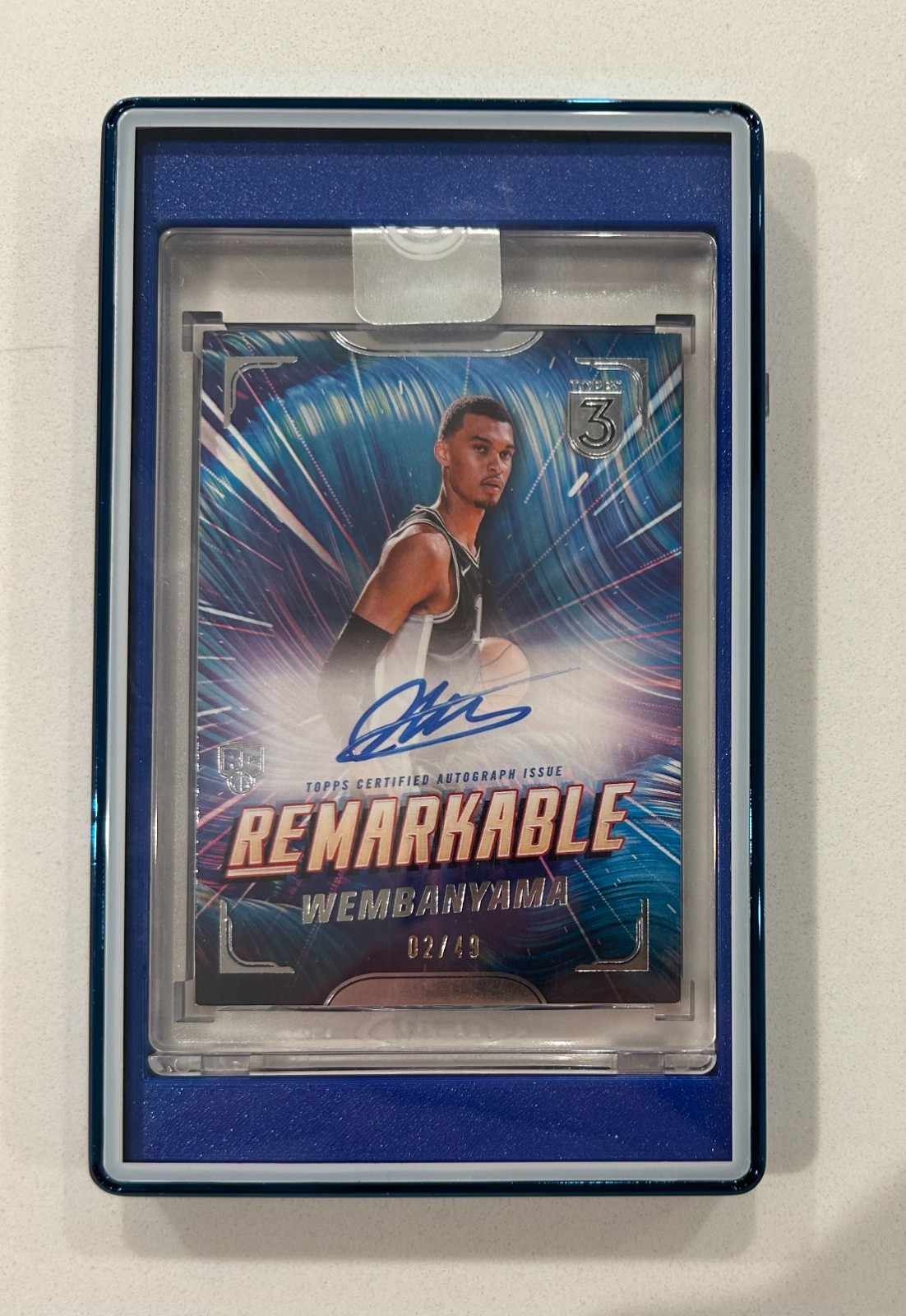 2023-24 Topps 3 Basketball Victor Wembanyama Rookie Remarkable Auto /49