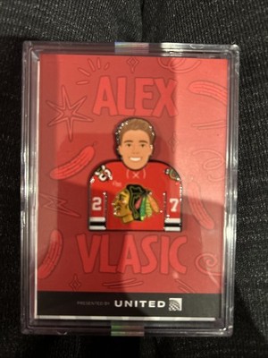 Alex Vlasic Limited Chicago Blackhawks Card And Pin Only 8000 In World Limited