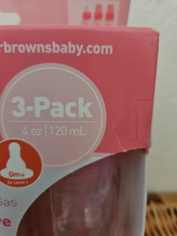 Dr. Brown's Options Botellas Rosa Estrechas, 3 Botellas, 4 Onzas, Con Cepillo para Pezones Nuevo Foto 3 de 4