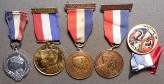Canada: Five Different Ribbon Medals Honoring The 1939 Visit Of King George VI a