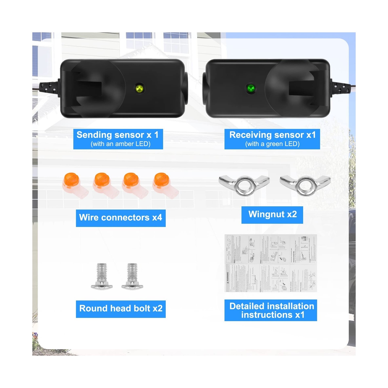 Garage Door Sensor Beam Eyes, Garage Door Safety Sensor Replace... FAST USA SHIP