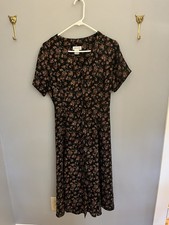 Vtg Compagnie International Express Midi 90s Y2K Floral Dress M Peasant Cottage