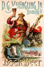 Yuengling Bock Beer Poster (1890s) 🍻 Vintage Brewing Art - 24x36” Hi-Res 💎