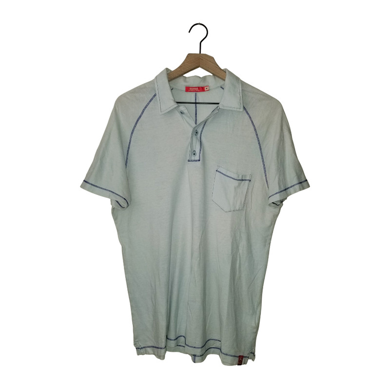 Jake Agave Lux Polo Shirt Light Blue G Linden Thick Stitch USA Mens MD
