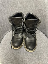 Will’s Vegan Shoes Faux Leather Dock Boots EU 39 UK 6 Black Lace Up Comfort Wel